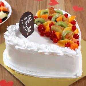Heart Shaped Vanilla Fruit Cake- Half Kg