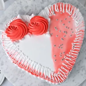 Pink Hearty Rose Strawberry Cake