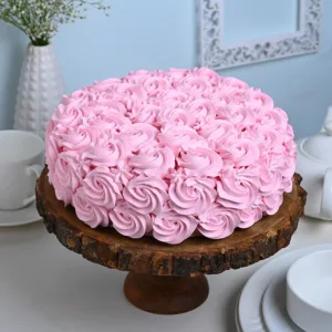 Pretty Pink Rose Strawberry Cake